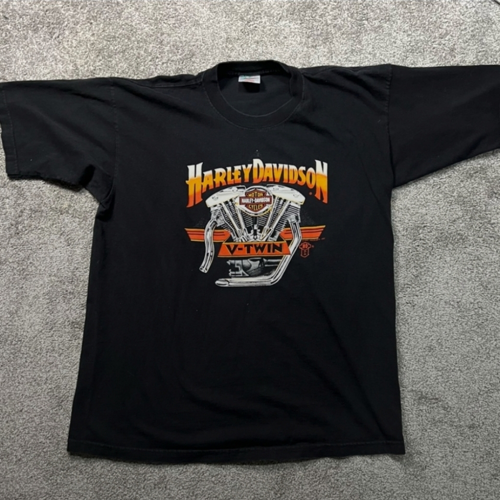 Vintage Harley-Davidson shirt mens XL black mountain rider Silverton, CO 80s